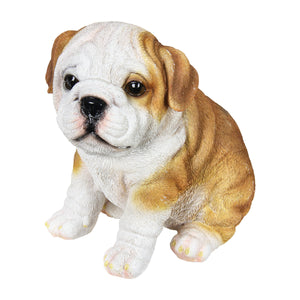 Hand Painted English Bulldog Puppy Statuary, 6 Inch | Shop Garden Decor by Exhart